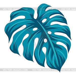 Stylized monstera leaf. Decorative tropical - vector clipart