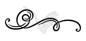 Vignette curl element. Decorative calligraphic - royalty-free vector clipart