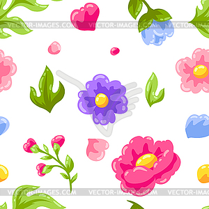 Pattern with pretty flowers. Beautiful decorative - vector image