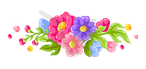 Background with pretty flowers. Beautiful decorativ - vector clip art