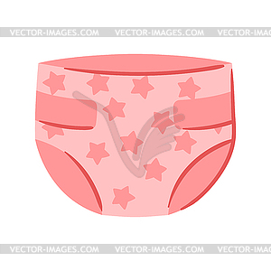 Baby diaper. New born baby girl Happy Birthday - vector clipart / vector image