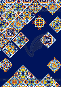 Portuguese ceramic tile background. Mediterranean - vector clip art