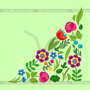 Background with pretty flowers. Beautiful decorativ - vector clipart