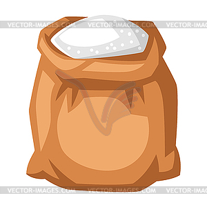 Bag with flour. Stylized food object for cooking - vector clipart