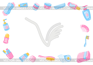 Background with hygiene objects. Washing, beauty, - royalty-free vector clipart