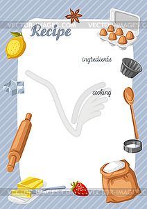 Background with bakery utensils. Cooking tools for - vector clipart / vector image