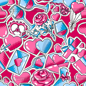 Happy Valentine Day pattern. Holiday background wit - vector image