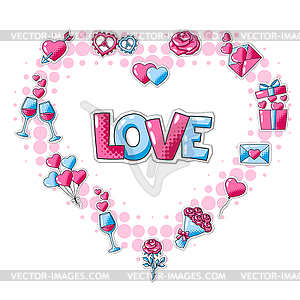 Happy Valentine Day greeting card. Holiday - vector image