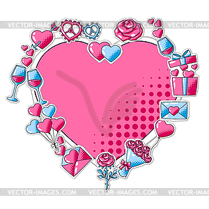 Happy Valentine Day greeting card. Holiday - vector clipart