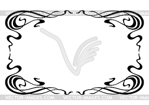 Frame in art nouveau style. Decorative curl element - vector image