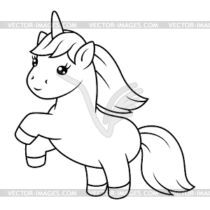 Unicorn. Happy birthday party item - vector image