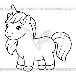 Unicorn. Happy birthday party item - vector clipart