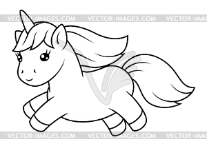 Unicorn. Happy birthday party item - vector clipart
