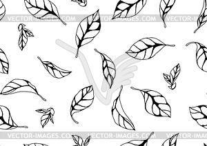 Pattern with leaves. Spring or summer stylized - stock vector clipart