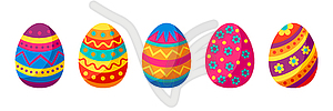 Set of cute Easter eggs - vector clipart