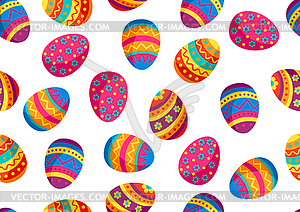 Pattern with cute Easter eggs - vector image