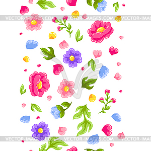 Pattern with pretty flowers. Beautiful decorative - stock vector clipart