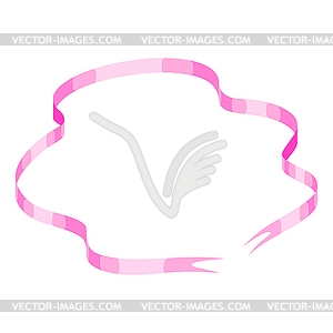 Curly pink ribbon. Beautiful decorative elegant tape - vector image