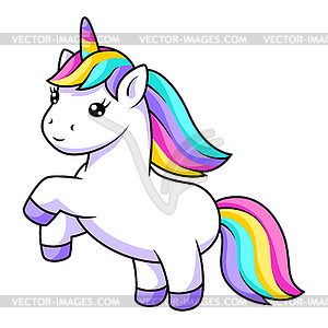 Unicorn. Happy birthday party item - vector image