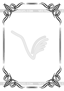 Vintage swirling frame. Retro decorative curling - vector image
