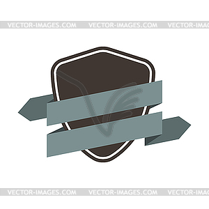 Shield with ribbon. Heraldic badge - vector clipart