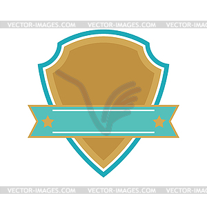 Shield with ribbon. Heraldic badge - vector image