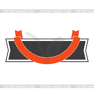 Badge with ribbon. Decorative abstract banner - vector image