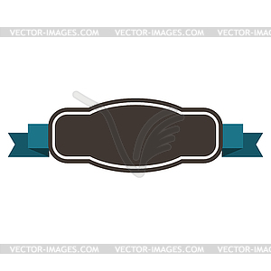 Badge with ribbon. Decorative abstract banner - vector clip art