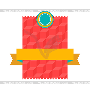 Badge with ribbon. Decorative abstract banner - vector image