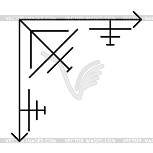 Line geometric corner. Modern decorative linear - vector clipart