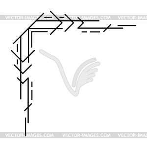 Line geometric corner. Modern decorative linear - vector clipart