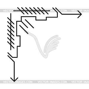 Line geometric corner. Modern decorative linear - royalty-free vector image