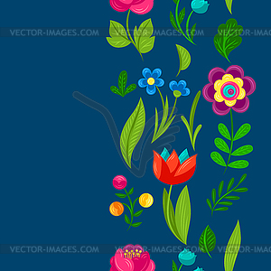 Pattern with pretty flowers. Beautiful decorative - royalty-free vector image