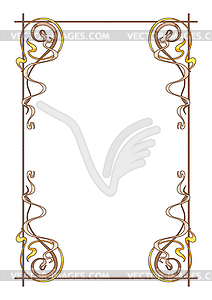 Frame in art nouveau style. Decorative curl element - vector clipart