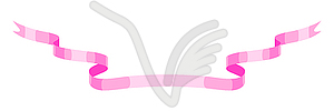 Curly pink ribbon. Beautiful decorative elegant tape - vector clipart