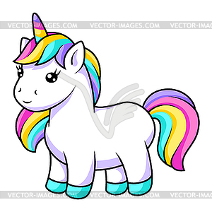 Unicorn. Happy birthday party item - vector clipart