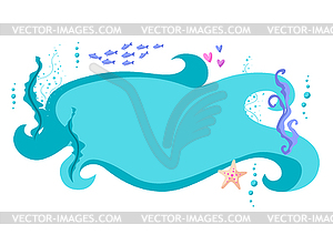 Background with sea creations. Underwater decorativ - vector clipart / vector image