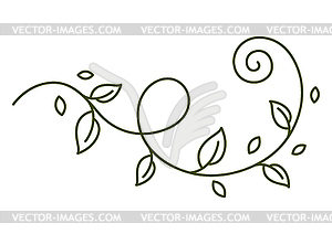 Floral curling element. Decorative nature swirling - vector clipart