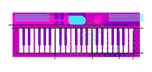 Musical synthesizer. Music party or rock concert - vector image