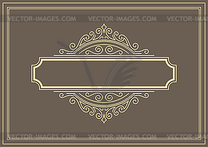 Line curl frame. Modern decorative linear background - vector image