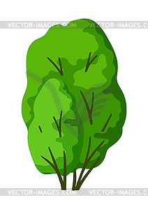 Stylized tree with leaves. Natural summer or - vector image