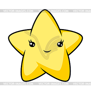 Star in cartoon style. Cute funny character - vector clipart