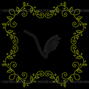 Floral curling frame. Decorative nature swirling - stock vector clipart