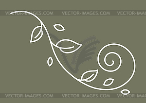 Floral curling element. Decorative nature swirling - vector image