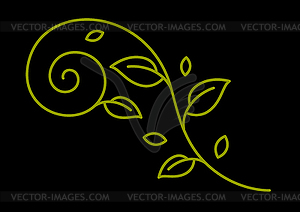 Floral curling element. Decorative nature swirling - vector clipart