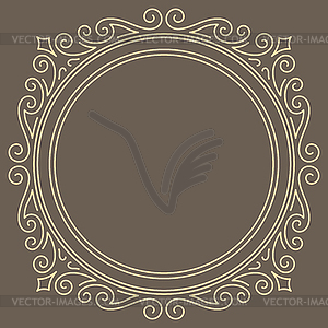 Line curl frame. Modern decorative linear background - vector clipart