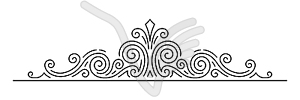 Line curl element. Modern decorative linear divider - vector image