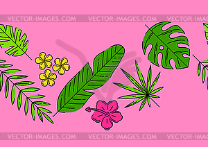 Pattern with stylized palm leaves. Decorative - vector image