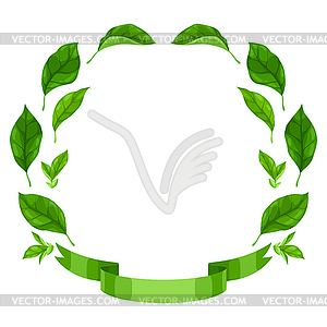 Ribbon with leaves. Spring or summer stylized - vector clipart