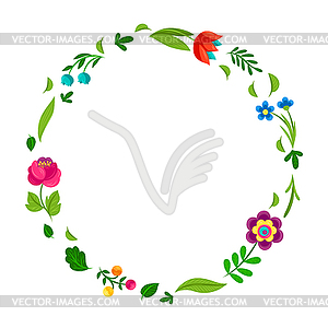 Frame with pretty flowers. Beautiful decorative - vector image